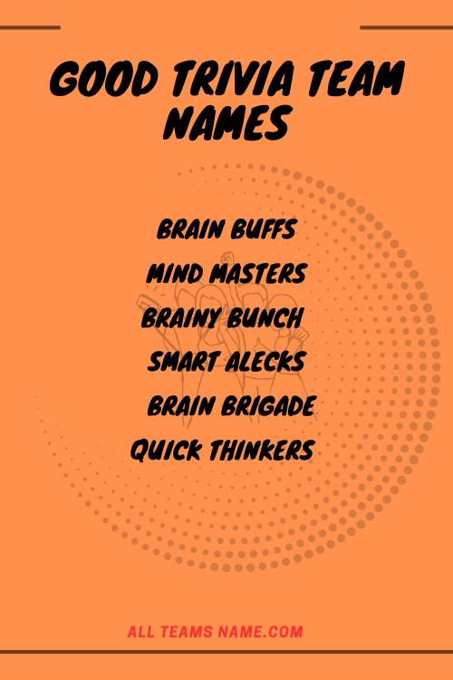 284 Quiz And Trivia Teams Names To Make Your Group Stand Out All 