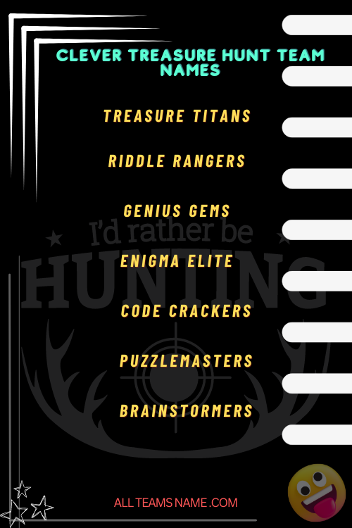 Clever Treasure Hunt Team Names