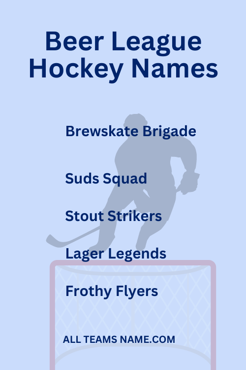 Beer League Hockey Names