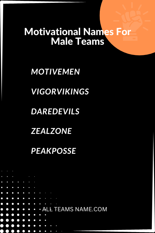 Motivational Names For Male Teams