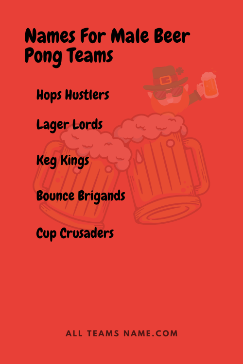 Names For Male Beer Pong Teams