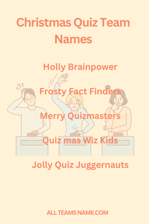 Christmas Quiz Team Names