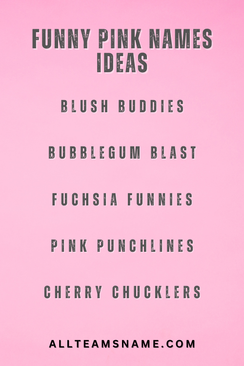 Funny Pink Names Ideas