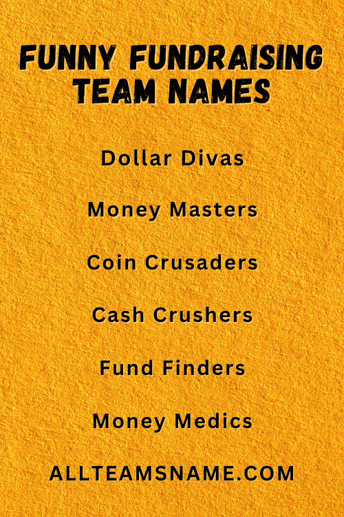 Funny Fundraising Team Names