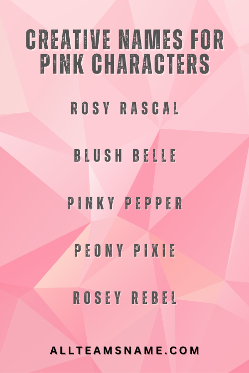 Creative Names For Pink Characters