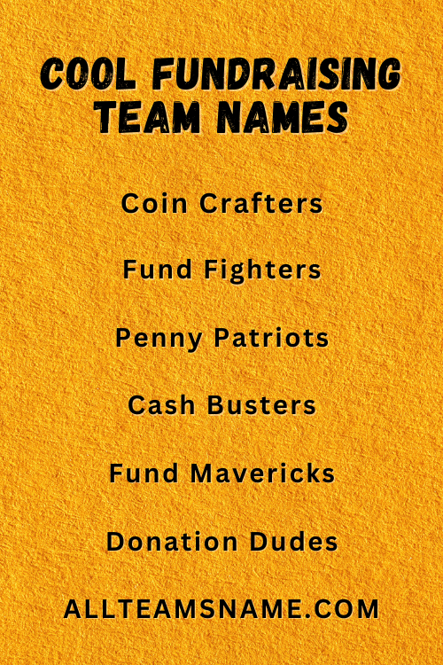 Cool Fundraising Team Names