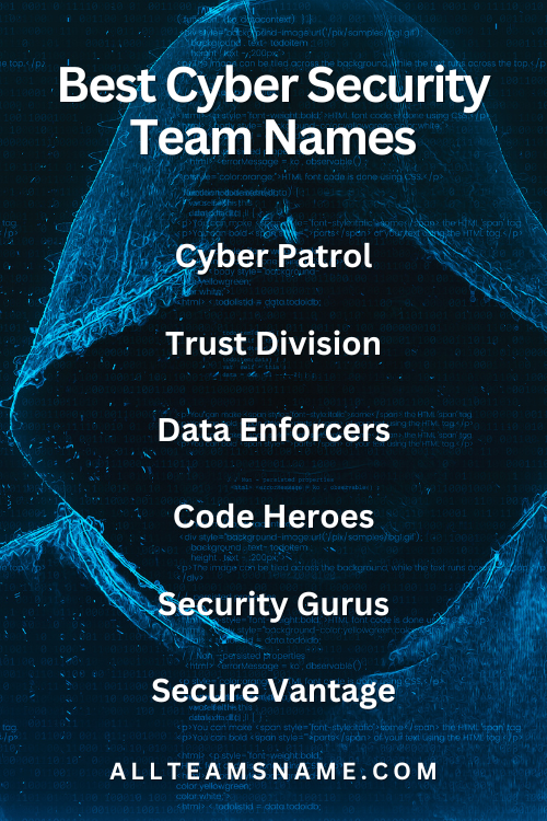 Best Cyber Security Team Names