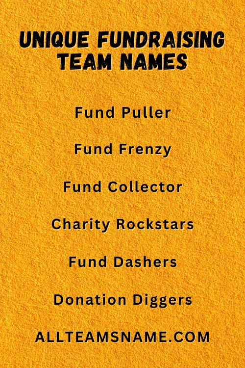 Unique Fundraising Team Names