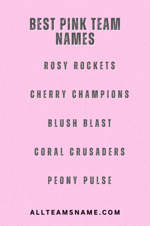 Best Pink Team Names