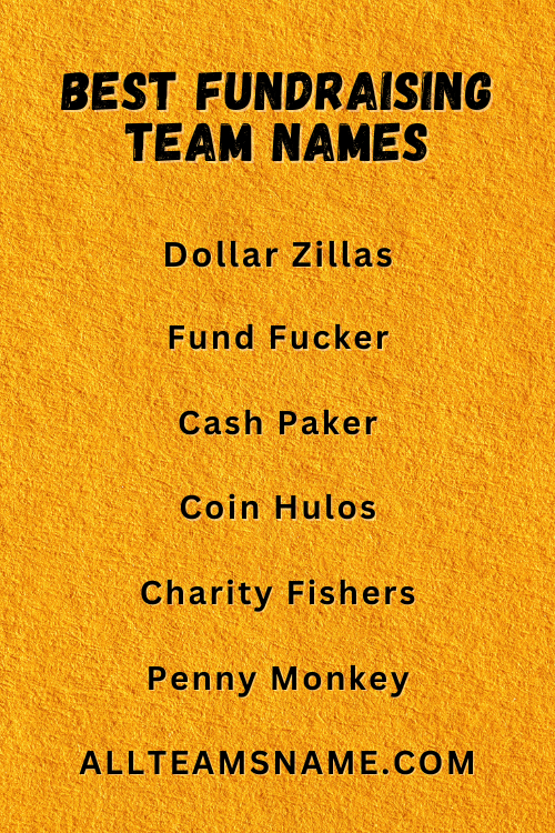 Best Fundraising Team Names