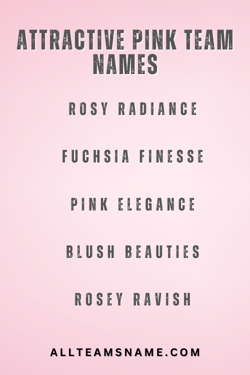 Attractive Pink Team Names