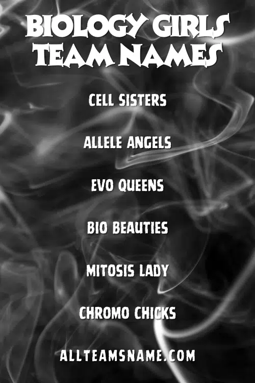 Biology Girls Team Names