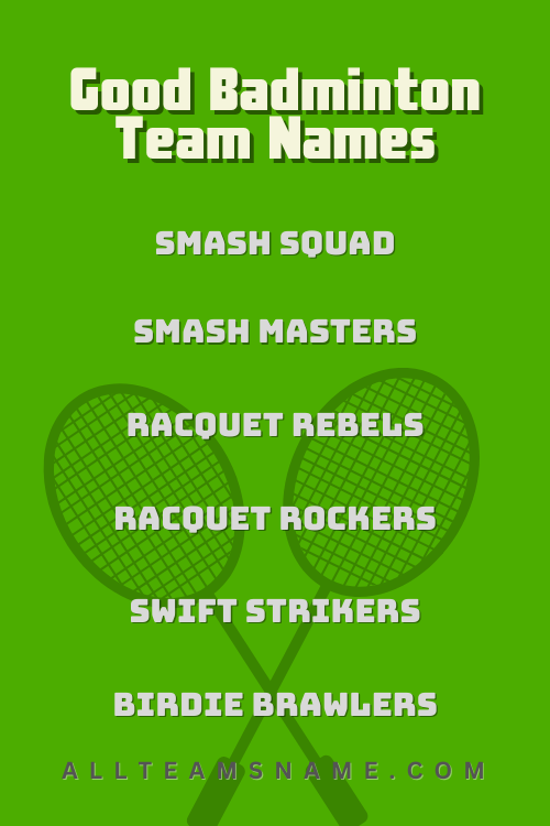 Good Badminton Team Names