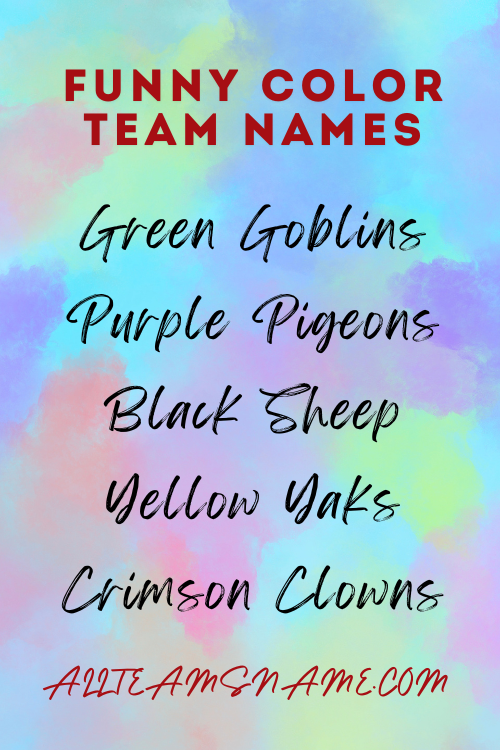 Funny Color Team Names