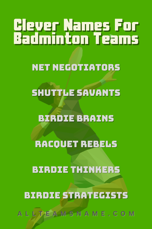 Clever Names For Badminton Teams