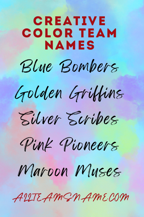 Creative Color Team Names