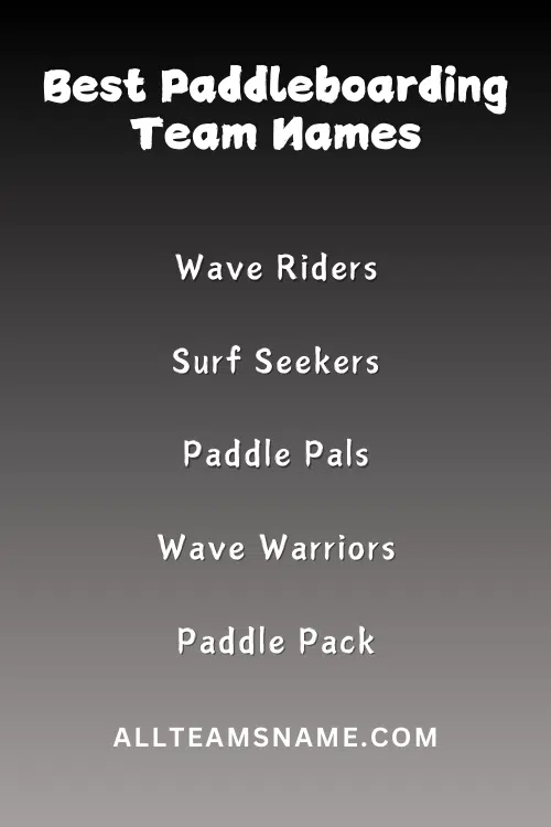 Best Paddleboarding Team Names