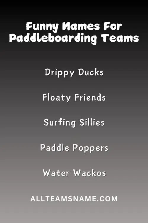 Funny Names For Paddleboarding Teams