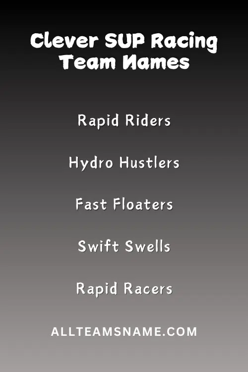 Clever SUP Racing Team Names