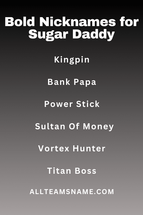 Bold Nicknames for Sugar Daddy
