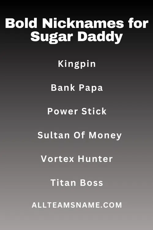 Bold Nicknames for Sugar Daddy