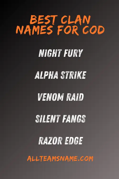 Best Clan Names for COD