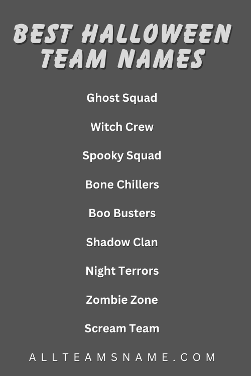 Best Halloween Team Names