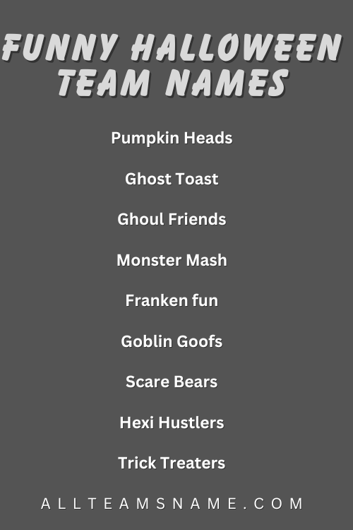 Funny Halloween Team Names