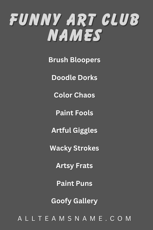 Funny Art Club Names