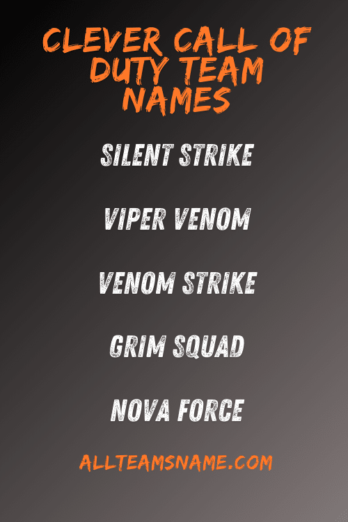 Clever Call of Duty Team Names