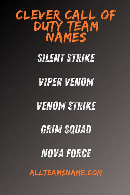 Clever Call of Duty Team Names