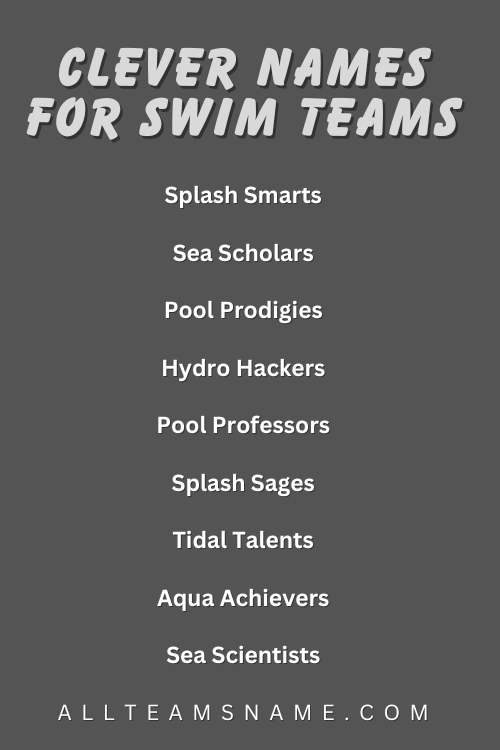 Clever Names for Swim Teams