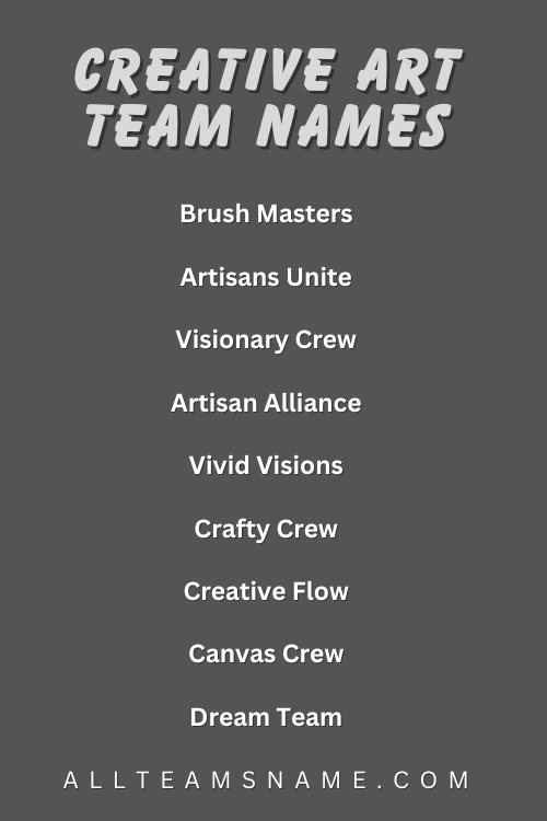 Creative Art Team Names