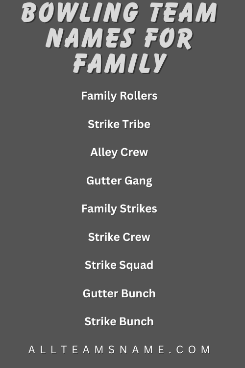 Bowling Team Names For Family