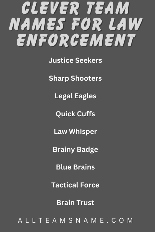 Clever Team Names For Law Enforcement