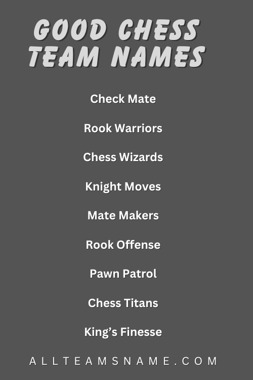 Good Chess Team Names