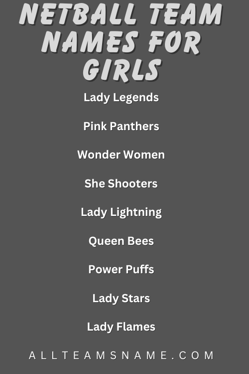 Netball Team Names for Girls