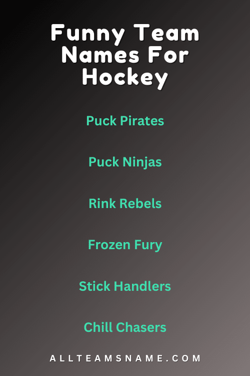 Funny Team Names For Hockey