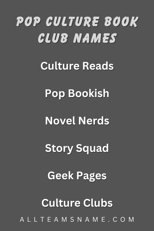 Pop Culture Book Club Names