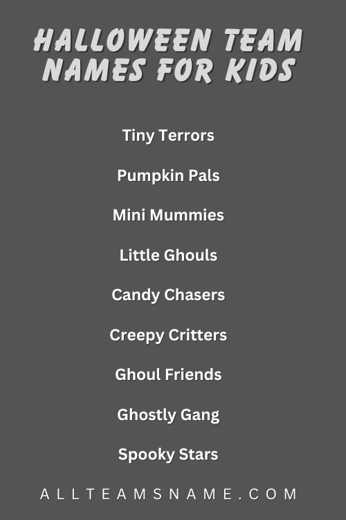 Halloween Team Names For Kids