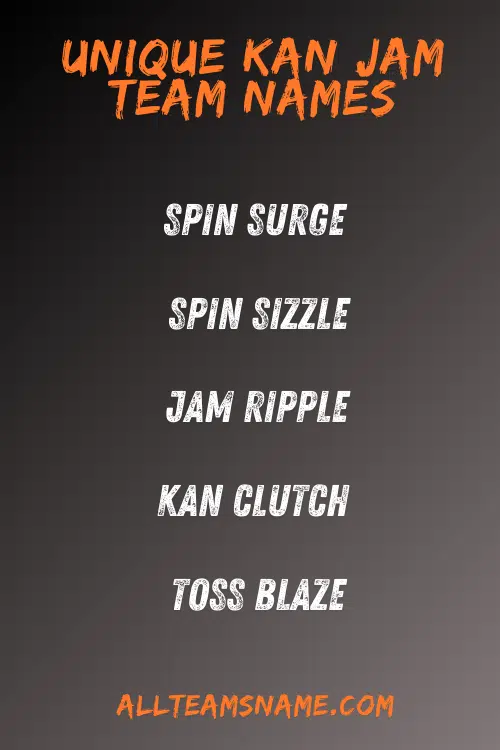 Unique Kan Jam Team Names