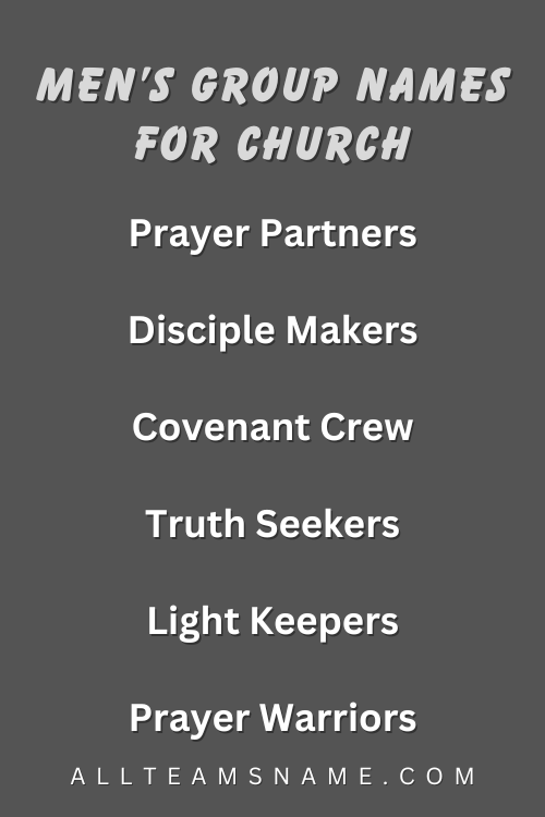 Men’s Group Names For Church