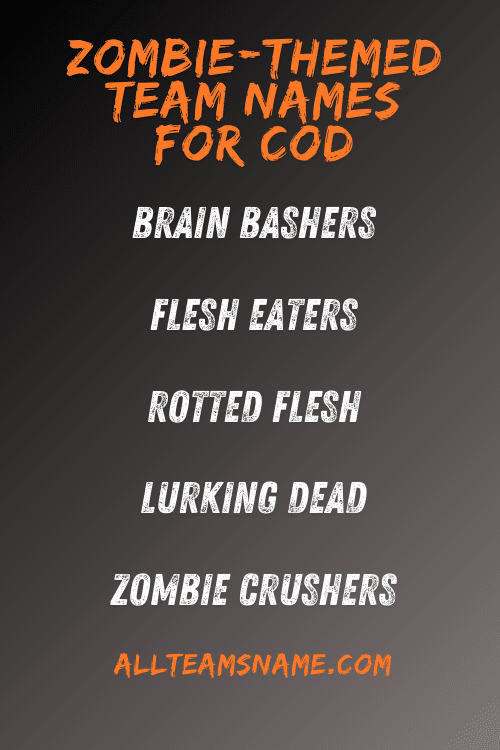 Zombie-Themed Team Names for COD