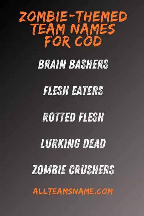 Zombie-Themed Team Names for COD