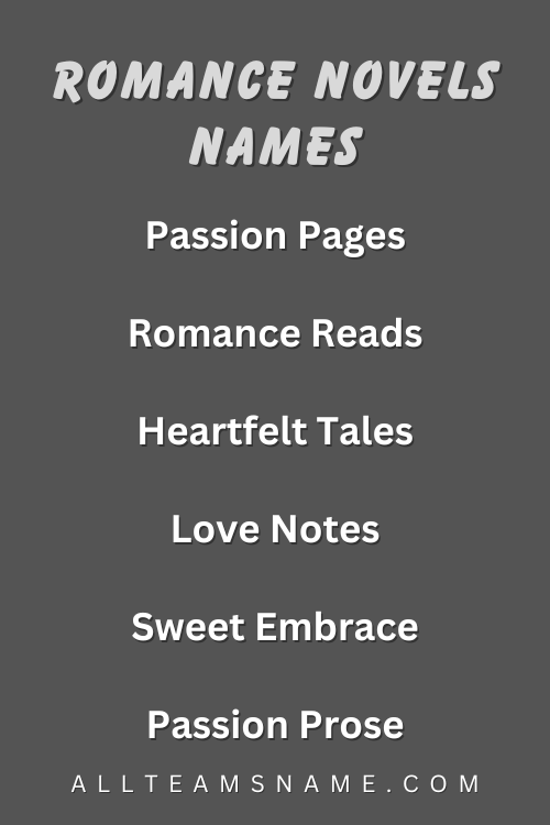 Romance Novels Names