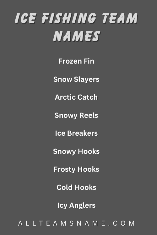 Ice Fishing Team Names