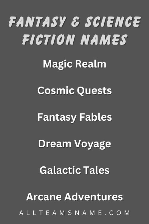 Fantasy & Science Fiction Names