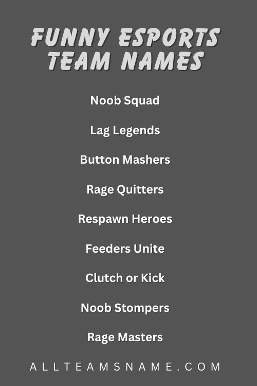 Funny Esports Team Names