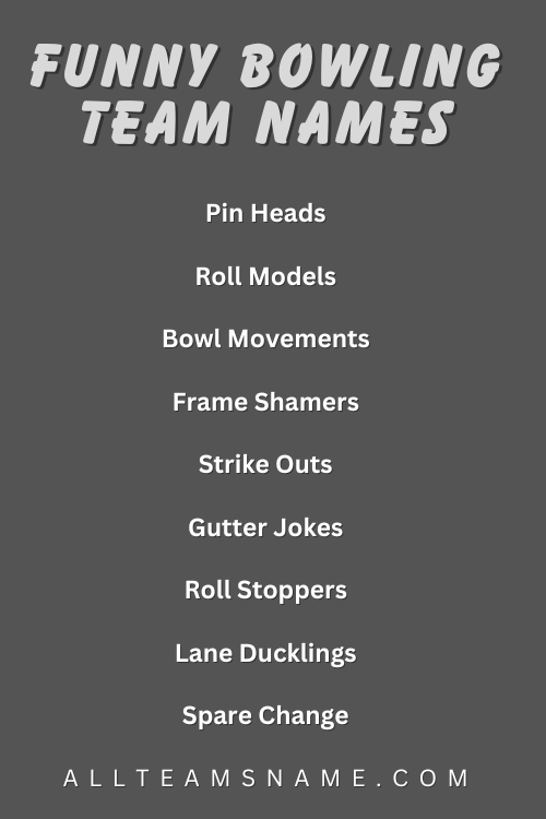 Funny Bowling Team Names