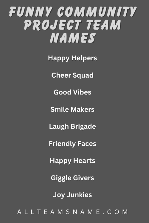 Funny Community Project Team Names